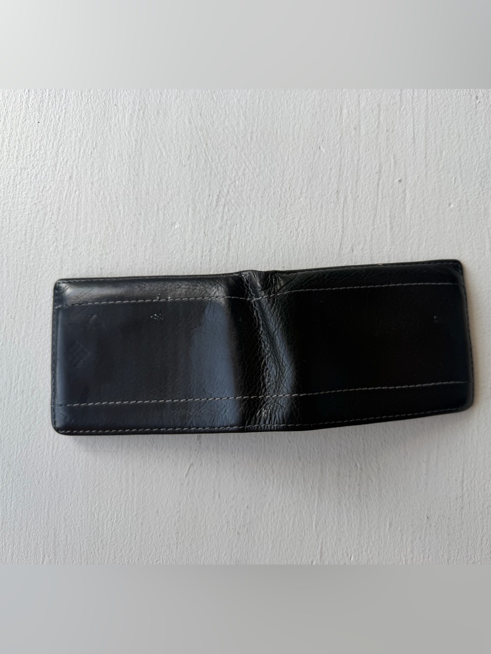 Columbia Men’s Black Genuine Leather Trifold Wallet with ID Window